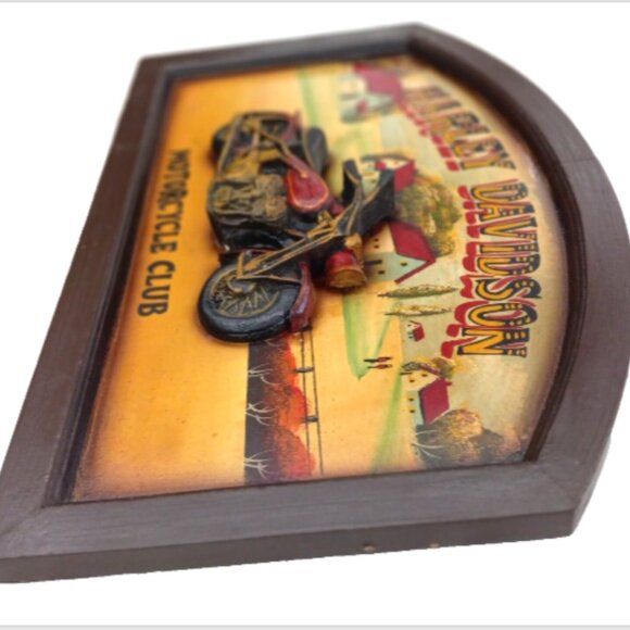 Harley-Davidson "Motorcycle Club" 3D Wooden Wall Plaque/ Hanging Man-cave 24X16 - Picture 8 of 16